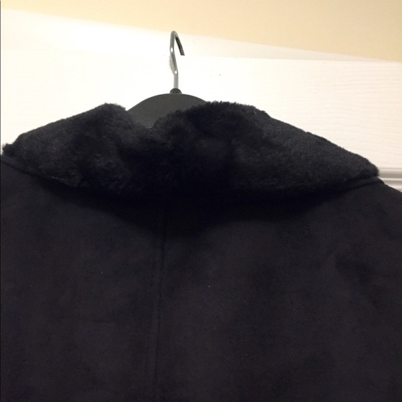 Dennis Basso Vest Black Faux Suede & Fur Sz XS - Picture 5 of 7